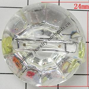Transparent Acrylic Beads, Flat Round 24mm Hole:2mm, Sold by Bag 