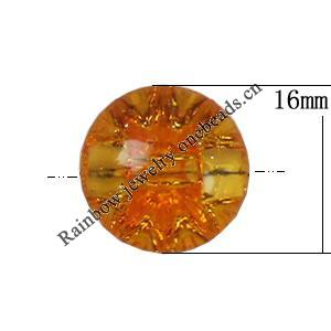 Transparent Acrylic Beads, Flat Round 16mm Hole:2mm, Sold by Bag 