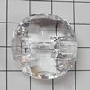 Transparent Acrylic Beads, Faceted Flat Round 26mm Hole:2mm, Sold by Bag 