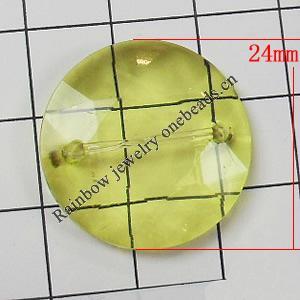 Transparent Acrylic Connectors, Faceted Flat Round 24mm Hole:1mm, Sold by Bag 