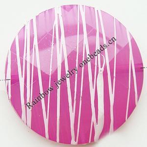 Drawbench Imitate Jade Faceted Acrylic Beads, Flat Round, 35x10mm, Hole:Approx 2mm, Sold by Bag