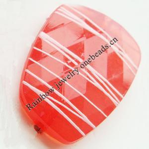 Drawbench Imitate Jade Acrylic Beads, 16x22x7mm, Hole:Approx 2mm, Sold by Bag