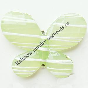 Drawbench Imitate Jade Acrylic Beads, Butterfly, 30x22x5mm, Hole:Approx 2mm, Sold by Bag