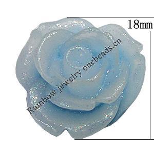 Resin Cabochons, NO Hole Headwear & Costume Accessory, Flower, About 18mm in diameter, Sold by Bag