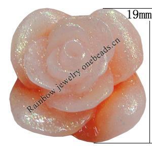 Resin Cabochons, NO Hole Headwear & Costume Accessory, Flower, About 19mm in diameter, Sold by Bag