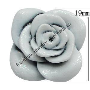 Resin Cabochons, NO Hole Headwear & Costume Accessory, Flower, About 19mm in diameter, Sold by Bag