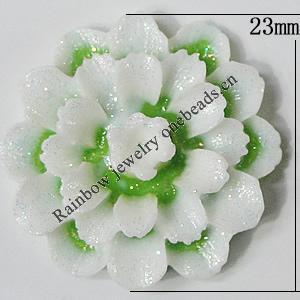 Resin Cabochons, NO Hole Headwear & Costume Accessory, Flower, About 23mm in diameter, Sold by Bag