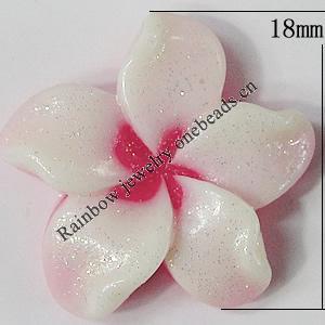 Resin Cabochons, NO Hole Headwear & Costume Accessory, Flower, About 18mm in diameter, Sold by Bag