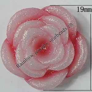 Resin Cabochons, NO Hole Headwear & Costume Accessory, Flower, About 19mm in diameter, Sold by Bag