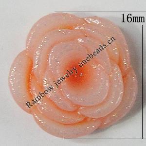Resin Cabochons, NO Hole Headwear & Costume Accessory, Flower, About 16mm in diameter, Sold by Bag