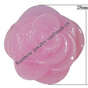 Resin Cabochons, NO Hole Headwear & Costume Accessory, Flower, About 28mm in diameter, Sold by Bag