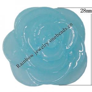 Resin Cabochons, NO Hole Headwear & Costume Accessory, Flower, About 28mm in diameter, Sold by Bag