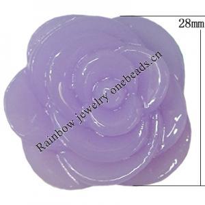 Resin Cabochons, NO Hole Headwear & Costume Accessory, Flower, About 28mm in diameter, Sold by Bag
