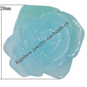 Resin Cabochons, NO Hole Headwear & Costume Accessory, Flower, About 28mm in diameter, Sold by Bag