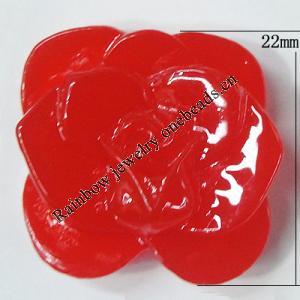 Resin Cabochons,  NO Hole Headwear & Costume Accessory, Flower, About 22mm in diameter, Sold by Bag