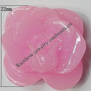 Resin Cabochons, NO Hole Headwear & Costume Accessory, Flower, About 22mm in diameter, Sold by Bag