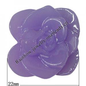 Resin Cabochons, NO Hole Headwear & Costume Accessory, Flower, About 22mm in diameter, Sold by Bag