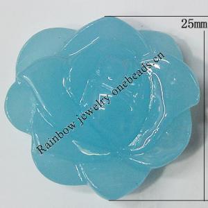 Resin Cabochons, NO Hole Headwear & Costume Accessory, Flower, About 25mm in diameter, Sold by Bag