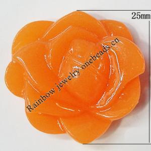 Resin Cabochons, NO Hole Headwear & Costume Accessory, Flower, About 25mm in diameter, Sold by Bag