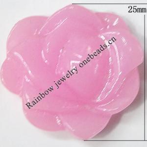 Resin Cabochons, NO Hole Headwear & Costume Accessory, Flower, About 25mm in diameter, Sold by Bag