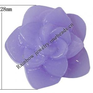 Resin Cabochons, NO Hole Headwear & Costume Accessory, Flower, About 28mm in diameter, Sold by Bag