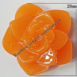 Resin Cabochons, NO Hole Headwear & Costume Accessory, Flower, About 28mm in diameter, Sold by Bag