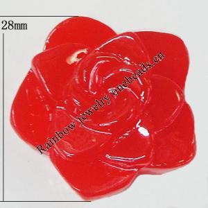 Resin Cabochons, NO Hole Headwear & Costume Accessory, Flower, About 28mm in diameter, Sold by Bag