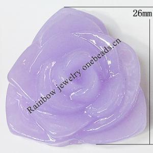 Resin Cabochons, NO Hole Headwear & Costume Accessory, Flower, About 26mm in diameter, Sold by Bag