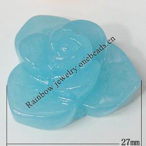 Resin Cabochons, NO Hole Headwear & Costume Accessory, Flower, About 27mm in diameter, Sold by Bag