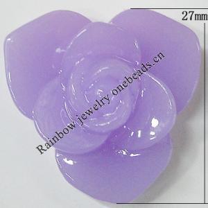 Resin Cabochons, NO Hole Headwear & Costume Accessory, Flower, About 27mm in diameter, Sold by Bag