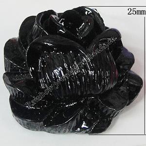 Resin Cabochons, NO Hole Headwear & Costume Accessory, Flower, About 25mm in diameter, Sold by Bag