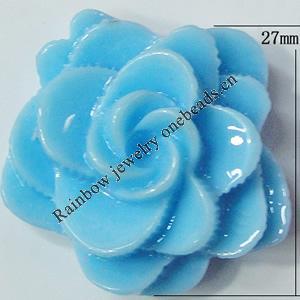 Resin Cabochons, NO Hole Headwear & Costume Accessory, Flower, About 27mm in diameter, Sold by Bag