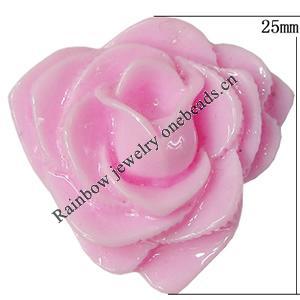 Resin Cabochons, NO Hole Headwear & Costume Accessory, Flower, About 25mm in diameter, Sold by Bag