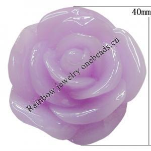 Resin Cabochons, NO Hole Headwear & Costume Accessory, Flower, About 40mm in diameter, Sold by Bag