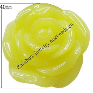 Resin Cabochons, NO Hole Headwear & Costume Accessory, Flower, About 40mm in diameter, Sold by Bag