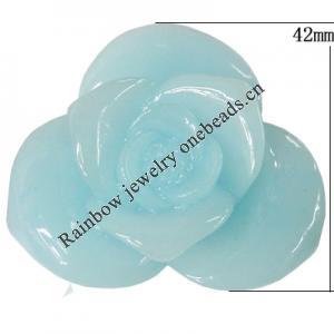 Resin Cabochons, NO Hole Headwear & Costume Accessory, Flower, About 42mm in diameter, Sold by Bag