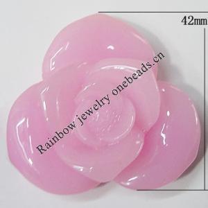 Resin Cabochons, NO Hole Headwear & Costume Accessory, Flower, About 42mm in diameter, Sold by Bag