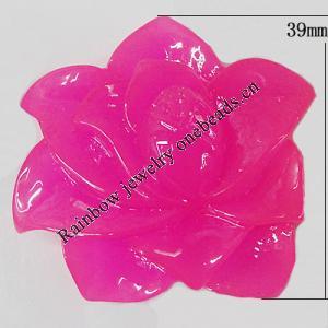 Resin Cabochons, NO Hole Headwear & Costume Accessory, Flower, About 39mm in diameter, Sold by Bag