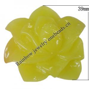 Resin Cabochons, NO Hole Headwear & Costume Accessory, Flower, About 39mm in diameter, Sold by Bag