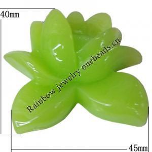 Resin Cabochons, NO Hole Headwear & Costume Accessory, Flower, About 45x40mm in diameter, Sold by Bag