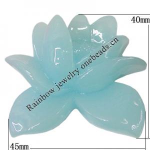 Resin Cabochons, NO Hole Headwear & Costume Accessory, Flower, About 45x40mm in diameter, Sold by Bag