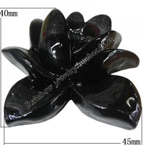 Resin Cabochons, NO Hole Headwear & Costume Accessory, Flower, About 45x40mm in diameter, Sold by Bag