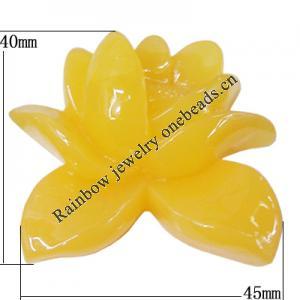 Resin Cabochons, NO Hole Headwear & Costume Accessory, Flower, About 45x40mm in diameter, Sold by Bag