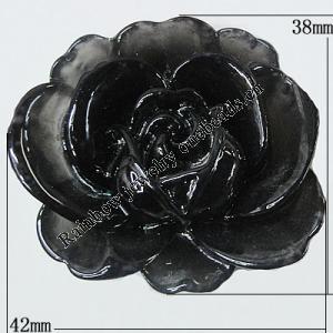 Resin Cabochons, NO Hole Headwear & Costume Accessory, Flower, About 42x38mm in diameter, Sold by Bag