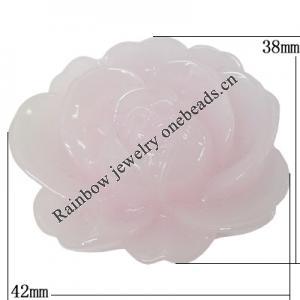 Resin Cabochons, NO Hole Headwear & Costume Accessory, Flower, About 42x38mm in diameter, Sold by Bag