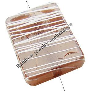 Drawbench Imitate Jade Acrylic Beads, Rectangle, 23x18x5mm, Hole:Approx 2mm, Sold by Bag