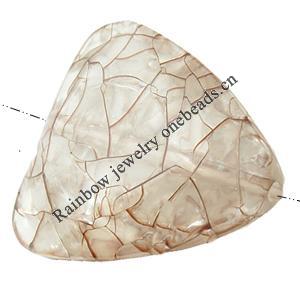 Crackle Acrylic Beads, Frosted Surface Effect, Triangle, 33x34x9mm, Hole:Approx 2mm, Sold by Bag