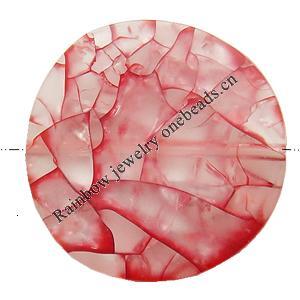 Crackle Acrylic Beads, Frosted Surface Effect ,Flat round ,26x6mm ,Hole:Approx 1mm ,Sold by Bag
