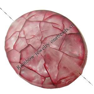 Crackle Acrylic Beads, Frosted Surface Effect, Flat oval, 24x20x10mm ,Hole:Approx 2mm, Sold by Bag