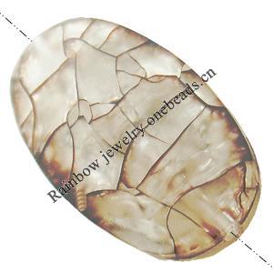 Crackle Acrylic Beads, Frosted Surface Effect, Flat oval, 35x20x8mm, Hole:Approx 2mm, Sold by Bag